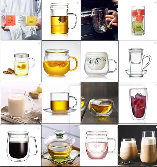 80ml 150ml 250ml 350ml 450ml 550ml 650ml Heat Resistant Glass Kitchenware Glassware Coffee Tea Water Milk Wine Beer Drinking Cup