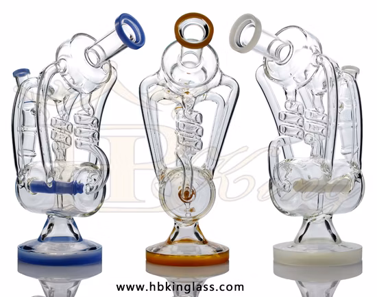 Creative Black Four Bifurcation Perccolator Filter Glass Water Pipe High